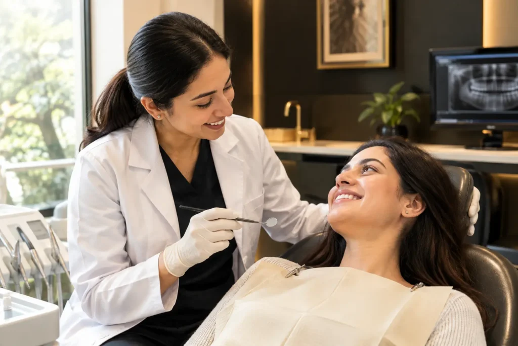 Patient getting gentle dental pain relief at Pristine Dental, Chandigarh