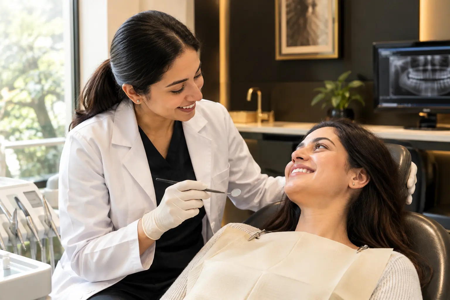 Patient getting gentle dental pain relief at Pristine Dental, Chandigarh