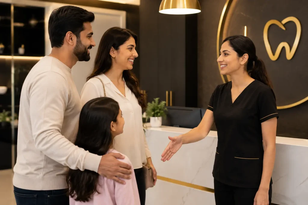 Friendly family dental check-up at Pristine Dental, Chandigarh