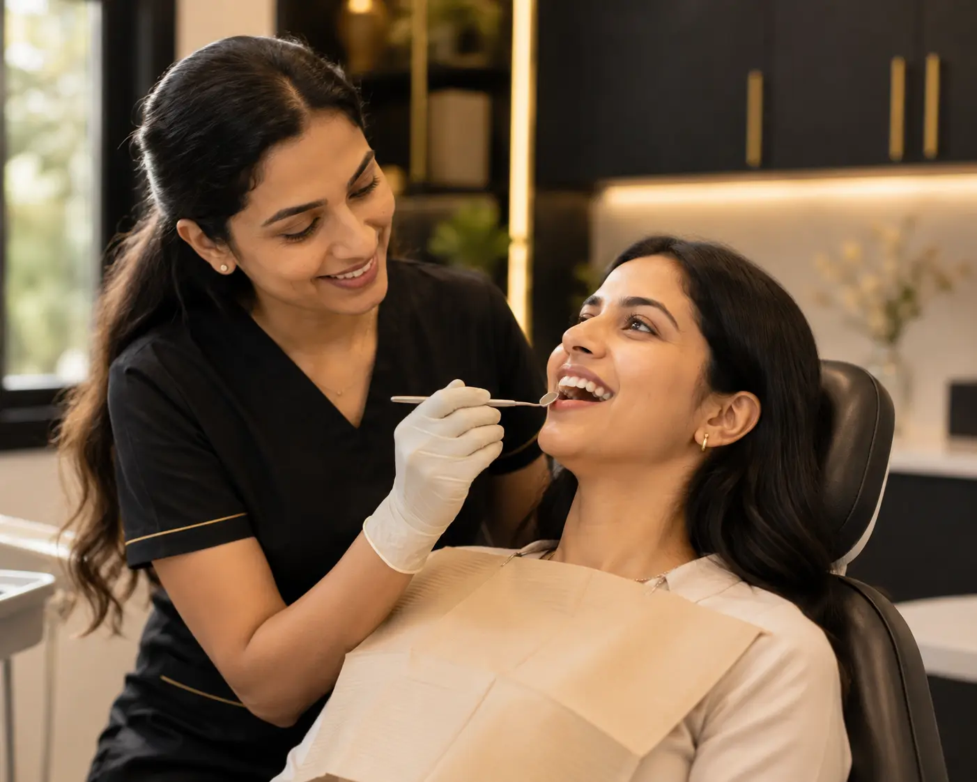 Dentist performing a gentle dental check-up at Pristine Dental, Chandigarh