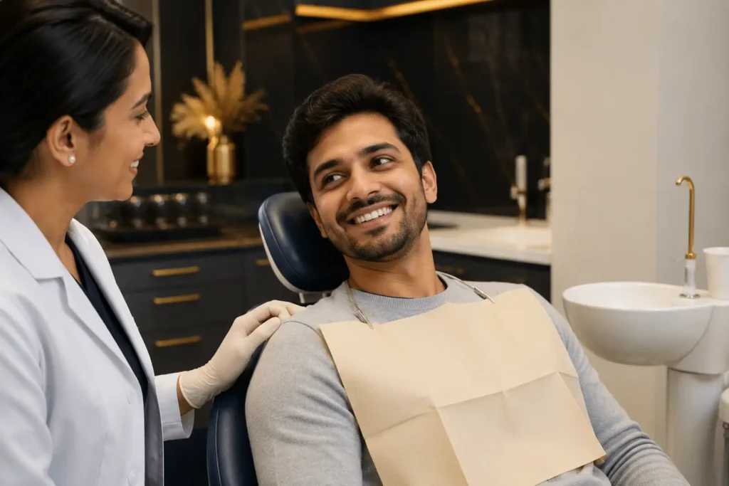 Comfortable, pain-free patient after root canal treatment at Pristine Dental, Chandigarh