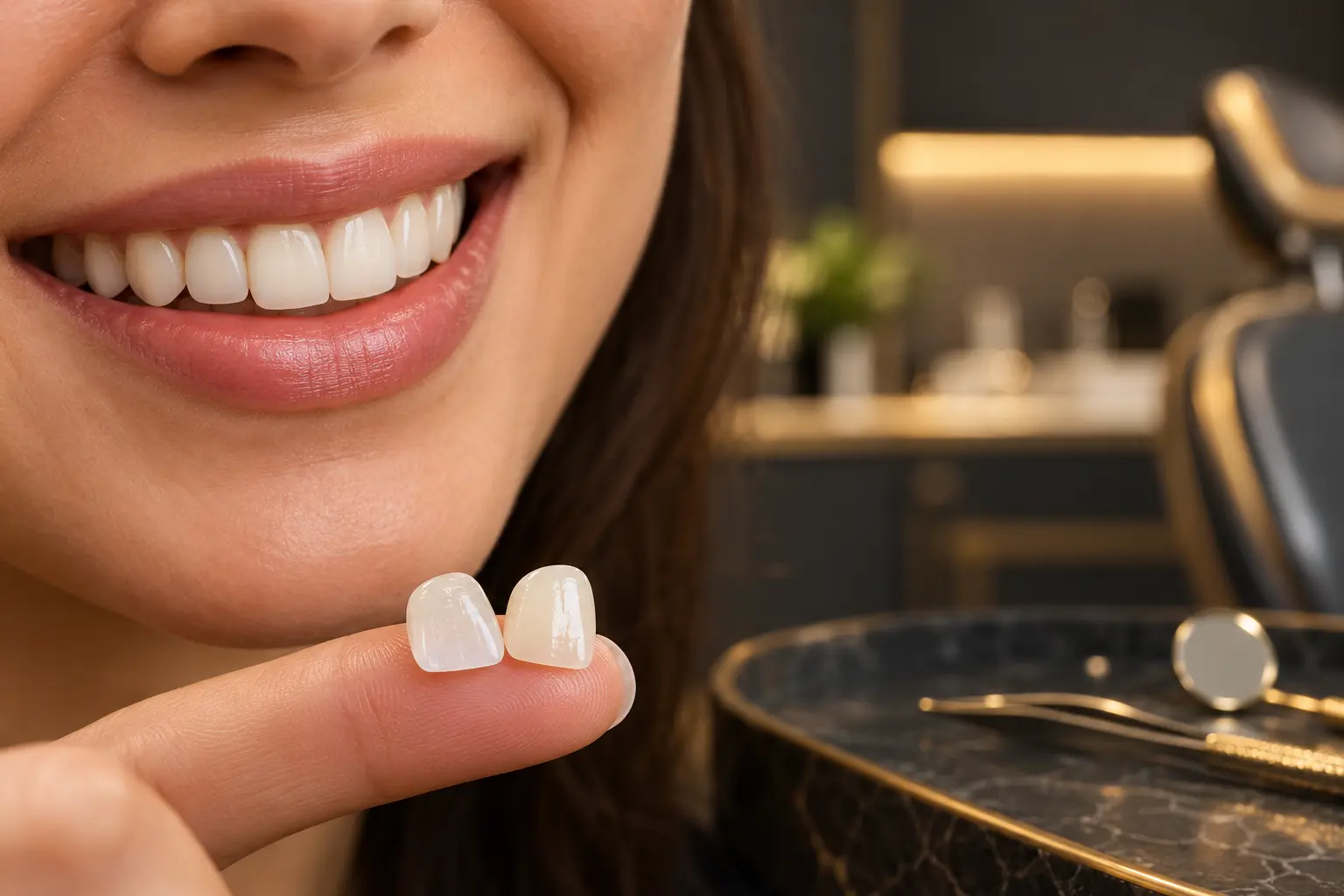 Porcelain and composite dental veneers compared at a Chandigarh dental clinic