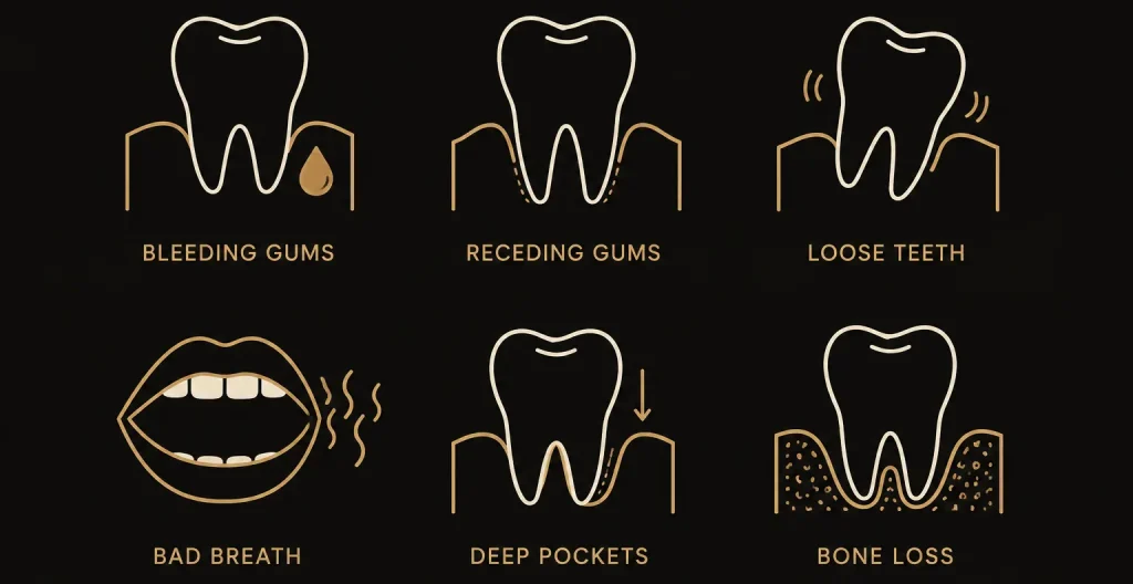 image showing different signs of gums disease