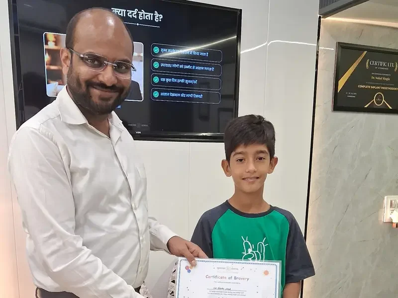 Gentle dental check-up for a child at Pristine Dental, Chandigarh